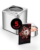 Unold 48972 Eismaschine Exklusiv inkl. Eisbuch mit 101 Rezepten | Speiseeisbereiter 2.0 L, Edelstahl, vollautomatischer, selbstkühlender Kompressor, 180 W