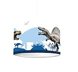 Kinderzimmer Lampenschirm'Dinosaurier' KL68 | kinderleicht eine Dino Lampe erstellen | als Steh- oder Hängeleuchte/Deckenlampe | perfekt für Dinosaurier-begeisterte Jungen | STIKKIPIX