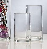 Glasvase Vase Glas Blumenvase Tischvase Zylinder 25 cm