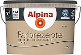 ALPINA Wandfarbe, Farbrezepte 2,5 Liter Tea Time Matt, hochdeckende Farbe