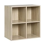 WOLTU Bücherregal Bücherschrank Standregal Würfelregal Aufbewahrungregal Raumteiler Büroregal Aktenschrank 4 Fächer 29x59,8x59,6 cm (BxHxL) SK002hei2