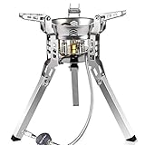 WEITING Campingherd Schulterrucksack | Ultraleichter winddichter Brenner mit hoher Leistung von 6800 W, Brenner für Ofen mit mehrstufiger Feuerleistung für Schulterrucksack
