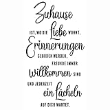 Wandtattoo Sprüche und Zitate Wanddeko Wandsticker Aufkleber selbstklebend für Wohnzimmer Büro Schlafzimmer Esszimmer Flur YX024 (Schwarz, Zuhause ist)