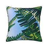 Bananenblatt-Kissenbezüge, quadratisch, Cord, Kissenbezüge, Weihnachten, Dekokissen für Bett, Couch, Autostuhl, 50,8 x 50,8 cm