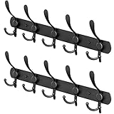 Sayoneyes Garderobe Wandhalterung mit 5 Tri Kleiderhaken zum Aufhängen - 16 Zoll Heavy Duty SUS304 Edelstahl Matte Finish Wasserdicht - Wandhaken Rack für Badezimmer, Schlafzimmer, Eingangsbereich