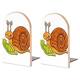 Lustiger Schnecken-Cartoon 1 Paar Buchstütze Buchstützen Bücher Halter Für Regal Ordnerhalter DVD Unsichtbares Bücherregal Dekorative Buchstützen