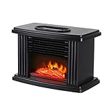 Terrassenheizer Für Den Außenbereich, 1000 W, Feuerholzheizung, Elektrische Feuer, Kamin, Schwarzer Glas-Log-Effekt, Flamme, Heizlüfter, Zuhause, Schlafzimmer, Raumheizung, Ofen