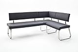 Beauty.Scouts Eckbank Frogo Sitzbank, Bank, Essbank, mit Rückenlehne, Essecke, Esstischbank, modern, hochwertig, gepolstert, schwarz, 200x87x60cm