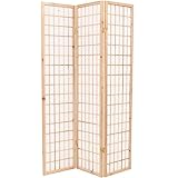 Trennwand Paravent Handgefertigt Holz Faltbarer Raumtrenner, Höfe/Teehaus/Restaurant Japanischer Stil Sichtschutzwand, 178cm hoch Doppelt klappbarer Wandtrenner (Color : 3 Panels)