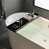 Acryl Badewanne Caddy Tablett, Badezimmer Dusche Caddy Tablett, Badewanne Tablett Rack, Luxus Badewanne Organizer Tisch, Schwarz SHUNLI