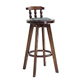 ARTSIM Drehbarer Vintage-Barstuhl mit Sitz, 73 cm hoch, Thekenhocker, Restaurant-Esshocker mit Rückenlehne und Fußstütze (Farbe: Schwarz) (Dunkelgrün)
