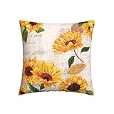 Zierkissenbezüge Gelbe Aquarell-Sonnenblume Kissenhülle Modern Kissenbezug Luxus Kissen Fall 45X45Cm Für Outdoor Couch Zimmer Bauernhaus