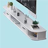 TV-Schrank, TV-Lowboard, schwebende Regale, an der Wand montierte TV-Medienkonsole, 47,2/55,1/59 Zoll Schlafzimmer-Wand-TV-Schrank aus massivem Holz, Set-Top-Box-Rack-Router-Regal./120 cm a/