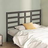 ZEYUAN Bett-Kopfteil, Bettrückwand, Bettkopfteil, Kopfenden Bett, Grau 106x4x104 cm Massivholz Kiefer