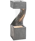 Dehner Gartenbrunnen Seoul mit LED warmweiß, 77 x 26.5 x 26.5 cm, Polyresin, schwarz