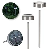 Schlaraffenland LED Solar Leuchte RIPOSA für den Garten - 8,8x8,8x33,5 cm | Grau | Kunststoff | Metall | Solarleuchten für den Garten | Solarleuchten | Solarleuchte Garten|