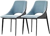 HAVMAK Moderne Küche Esszimmer Stühle Set Küchentechnologie Tuch Küchenstühle 2er-Set, Moderne Esszimmerstühle Wohnzimmerstühle mit Karbonstahlbeinen, Bürostuhl Freizeitstuhl (Farbe: Blau)