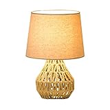 BinOxy Nachttischlampe/Tischlampe Handgefertigte Leinentischlampe Wohnzimmer Schlafzimmer Nachttisch Lampe Kreative warme Leselampe Nordische Stil Kleiner Tischlampe Schreibtischlampe (Size : S)