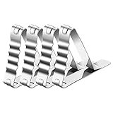 SAYTAK Tischtuchklammern,Tischdeckenklammern 4 Edelstahl Tischdecke Clip Lange Mund Tisch Clip Teleskope Fixierclip Edelstahl Tischdecke Tische Abdeckung Clip Hold