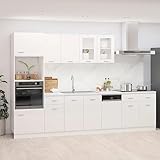 MATTUI Küchenschrank-Set, 7-teilig, Hochglanz, Weiß