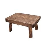 VIXPET Holz Tritthocker Tragbarer Kleiner Fußhocker Vintage Tritthocker für Küche Badezimmer Schlafzimmer Aufbewahrungsregal Leicht