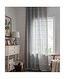 Vorhang Fenster Schlafzimmer, Gardine Vorhang Landhausstil Gestickt Lattice Vorhänge Modern 132x214 cm Grau Vorhang für Innen