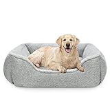 JOEJOY Hundebett, Hundekorb Flauschig, Waschbar, rutschfest, Weich Bequem Plüsch Hundebett, Haustierbett für Grosse Hunde und Katzen, 84x58x23cm