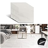 VEELIKE Bodenfliesen Klebefolie Fliesen Bad Marmor Selbstklebend Küche Nicht Gerade Weiss Wandfliesen Fliesenaufkleber Bordüre Fliesen Sticker PVC Fliesen Selbstklebend für Boden 30cm x 30cm 12 Stück