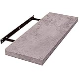 EUGAD Wandregal Wandboard Buchregal Hängeregal DVD CD Regal Holz Board 40cm grau 0141QJ