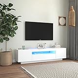 UTUMAX Nice Cool-TV-Schrank mit LED-Leuchten, weiß, 160 x 35 x 40 cm