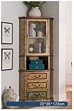 Eckregal im Vintage-Stil, Massivholz-Vitrine mit 5 Ebenen, dekorativer Ständer for Wohn- oder Schlafzimmer YIJIAN (Farbe : Vintage Gold Color)