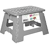 Tritthocker Klapphocker 22 cm Faltbar Kinderfußbank Klapptritt Bad-Hocker Klappbar Kindertritt Klein Aufstiegshilfe Küchenhocker Für Kinder Erwachsene (Grau)