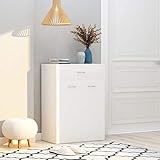 ZEYUAN Schuhschrank, Schuhorganizer, Flurgarderobe, Shoe Cabinet, Schuh Schrank, Flurschrank, Schuhkipper, Schuhaufbewahrung, Weiß 60×35×84 cm Spanplatte