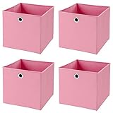 Stick&Shine 4X Aufbewahrungs Korb Rosa Faltbox 32 x 32 x 32 cm Regalkorb faltbar