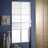 MADECOSTORE Raffrollo Voile Weiß – 160 cm breit x 180 cm hoch