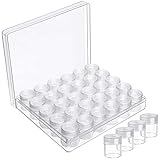 Kurtzy Transparente Kleine Dosen mit Deckel Plastik mit 30 Creme Dosen - Probendöschen Kosmetik Herausnehmbar - Perfekt bei Diamant-Punkt-Malerei Perlen, Schmuck, DIY-Nagelkunst, Glitzer & Stickerei