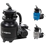 Miganeo Sandfilteranlage Speed Clean Dynamic 6500 - Schwarz | Pumpenleistung 4.500 l/h | Filterleistung 3.900 l/h | Filteranlage für Pools bis 20.000 Liter | Stromsparende 200 Watt