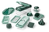 Genius Nicer Dicer Fusion Smart Julietti | Mint-Grün | 16 Teile | Alles-Schneider | Reiben | Julienne | Spiralen | Hobeln | Würfeln | Schneid-Gerät | Bekannt aus TV | NEU, 28.5 x 21 x 16.3 cm