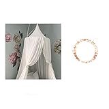 Betthimmel Baby,Betthimmel Baldachin Runde Kuppel,Kinder Moskitonetz,Betthimmel Kinder Lesesaal, Schlafzimmer Dekoration (Betthimmel Chiffon Weiß-Neu)