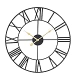 ACCSHINE Wanduhr Groß Ohne TickgeräUsche Lautlos 60cm Römische Ziffer Quarz Batterie Betriebene Wanduhr Einfach zu Lesen für Zimmer Zuhause KüChe Schlafzimmer Büro Schule