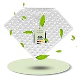 SilverRack Duschmatte rutschfest 53x53 cm (Transparent) - Antirutschmatte Dusche BPA frei für Kinder - Badematte rutschfest, maschinenwaschbar u. schimmelresistent - Duscheinlage rutschfest
