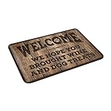 Fußmatte für den Außenbereich, Wir hoffen, dass Sie Wein- und Hundeleckerlis Matte Dekorationen für die Küche Frühling Outdoor-Matte (Größe: 65 x 90 cm)