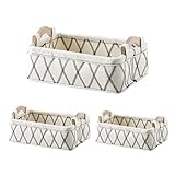 ONDIAN Aufbewahrungstasche Filzspeicherkorb Stoff Korb Desktop Sundies Storage Box Organizer für Zuhause, Büro (Farbe : Weiß, Size : 3pcs)