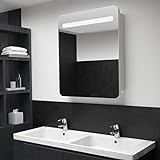 JUNZAI LED-Bad-Spiegelschrank, Spiegelschrank Bad Mit Beleuchtung, Badschrank Mit Spiegel, Badspiegel Schrank, Badmöbel, 68x9x80 cm
