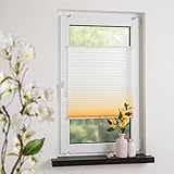 HOMELIA Klemmfix-Plissee mit Farbverlauf, Blickdicht, inkl.Klemmträgern, Montage ohne Bohren, Breite: 90 cm / Länge: 130 cm, Farbe: orange