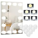 Led Spiegelleuchte, 5 Farben Hollywood Licht für Spiegel, 10 Dimmbar Schminklicht Make Up Licht, Beauty Schminktisch Leuchte, Schminkleuchte, Spiegellampe für Kosmetikspiegel, Badzimmer Spiegel