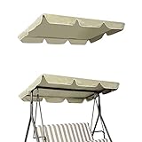 DXDRT Hollywoodschaukel Dachbezug,wasserdichtes 600D Oxford Ersatzdach für Hollywoodschaukel 3 Sitzer,Dach Gartenschaukel Bezug reißfeste Sonnendach für Schaukel,Beige,195X125CM/76X49IN
