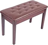 Klavierhocker Duet Klavierbank mit Stauraum, hölzerner Klaviertastatur-Bankhocker mit weichem Kissen für Häuser, Kirchen, Schulen, 76 x 35 x 49 cm (B Braun)