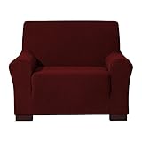 EBETA E Elastisch Sofa Überwürfe Sofabezug, Stretch Sofahusse Sofa Abdeckung Hussen für Sofa, Couch, Sessel 1 Sitzer (Weinrot, 85-115 cm)