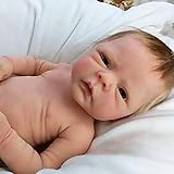 Babypuppe, wiedergeborene Babypuppe, 18 Zoll, 46 cm, offene Augenpuppe, Silikon, Vinyl, weich, realistisch, Babyspielzeug, Geschenk, Geschenk für Jungen für Kinder